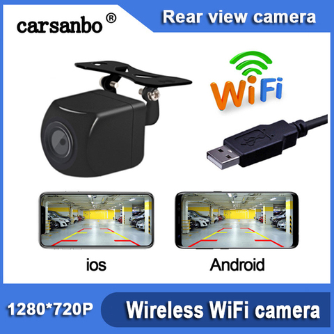 Carsanbo wifi wireless Car Rear view Reverse backup camera Front view camera USB power supply 5V power with IOS / android phone ► Photo 1/6