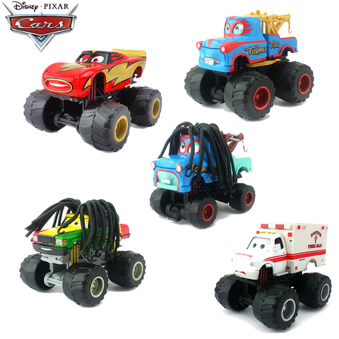 Disney Pixar Cars 3 2 Big Foot Stunt Metal Diecast Car Toy Lightning McQueen Long Hair Mater Rhapsody Giant Wheels Car Toys Gift ► Photo 1/5