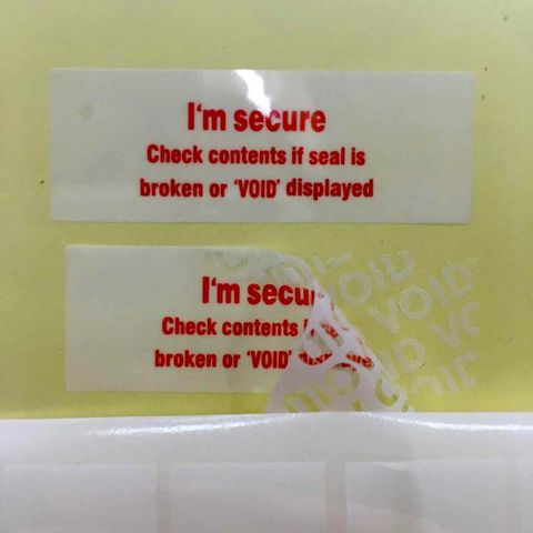 Warranty sealing label sticker void if seal broken damaged Universal with years and months tear off  shows VOID security label ► Photo 1/6