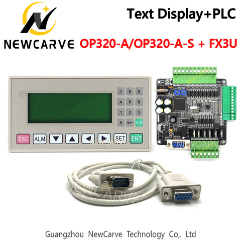 OP320-A OP320-A-S Text Display Industrial Control Board And FX3U 14/24/48/56 PLC With DB9PIN Communication Cable NEWCARVE ► Photo 1/6
