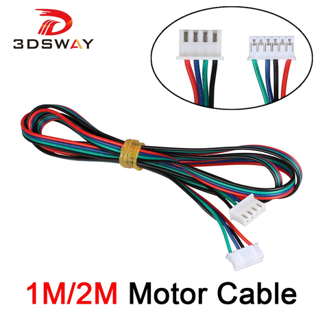 3DSWAY 3D Printer Motor Cable Connector 4pcs/lot 1M/2M DuPont line HX2.54 4pin to 6pin White Terminal 4pin Stepper Motor Cables ► Photo 1/4