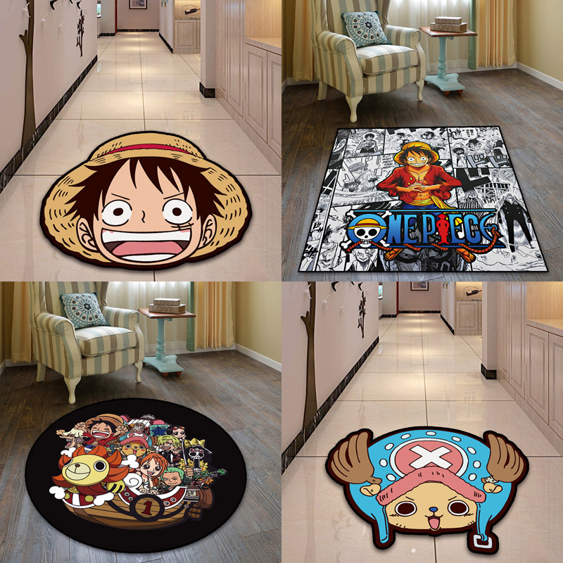 Luffy Floor Door Mat Home Rug Carpet Anti-Slip Anime Cartoon One Piece Monkey D