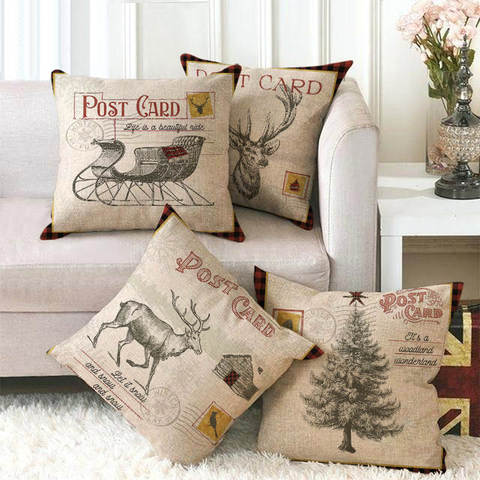 European Vintage Gothic Style Cushion Cover 45*45 Linen Pillow