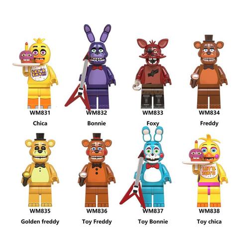 Five Nights Building Blocks Fnaf Bonnie Foxy Freddychica Bear