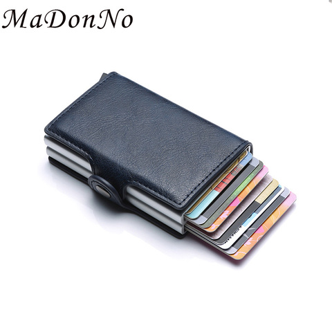 Anti Rfid Wallet Bank id Credit Card Holder Wallet Leather Passes Aluminum Business Card Case Protector Cardholder Pocket israel ► Photo 1/6