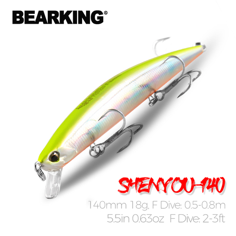 BEARKING 140mm 18g Hot fishing lures assorted colors minnow crank move weight system wobbler model crank Artificial bait ► Photo 1/6