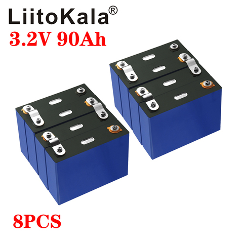8pcs/lot 3.2v 90Ah LifePo4 battery lithium 270A 3C high drain for diy 12V 24V Solar Inverter Electric Vehicle c oach golf cart ► Photo 1/6