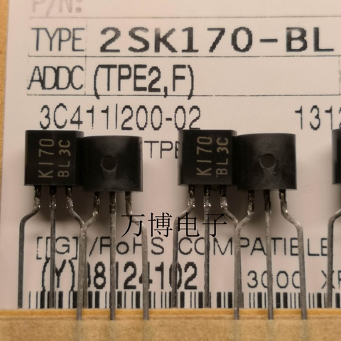 2pcs TOSHIBA 2SK170-BL TO-92 Transistor 2SK170 BL Audio Power Amplifier K170-BL K170 ► Photo 1/5