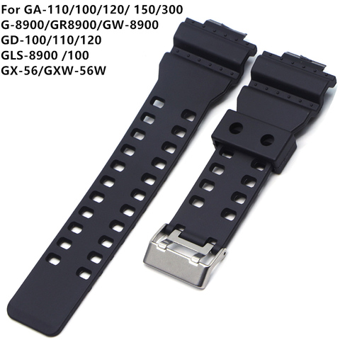 16mm Silicone Rubber Watch Band Strap Fit For Casio G Shock Replacement Black Waterproof Watchbands Accessories GD-100 G-8900 ► Photo 1/3