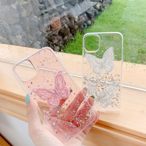 Glitter Star Butterfly Clear Soft Case For Samsung Galaxy A51 A71 A41 A31 A21S A11 A10 A20E A30 S A40 A50 A60 A70 A80 M21 Cover ► Photo 1/6