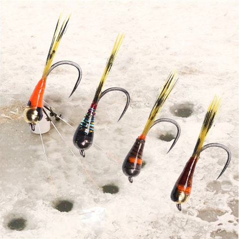 8pcs Tungsten Perdigon Nymph Fly Ice Fishing Lures Artificial Fast Sinking Brassbeads Fishing Flies For Trout Winter Fishing ► Photo 1/6
