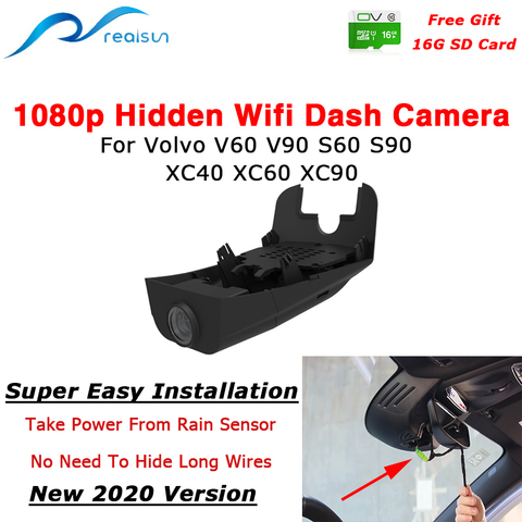 Realsun 1080P Car DVR Wifi Dash Camera Video Recorder Dual Camera Easy Installation For Volvo V40 V60 V90 S60 S90 XC40 XC60 XC90 ► Photo 1/5