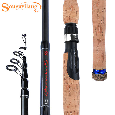 Sougayilang Fishing Rod Telescopic Carbon Fiber Ultralight Spinning/Casting Rod with Soft Cork Handle Float Fishing Tackle/Pole ► Photo 1/6