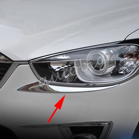 Headlight Trim FOR Mazda CX-5 2013 2014 2015 2016 CX5 Chrome Head Light Lamp Cover Styling ► Photo 1/6