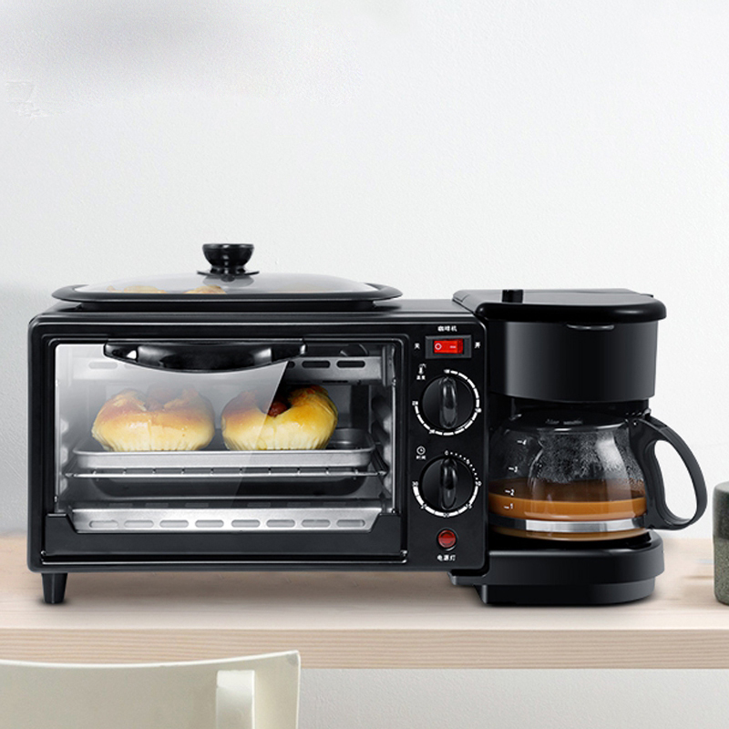 3-in-1 Breakfast Machine 600w coffee pot+750w Teppanyaki +750w