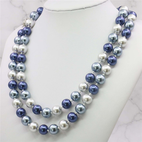 Charming 10mm blue South Sea Shell Pearl Necklace 18" AAA+ NEW 