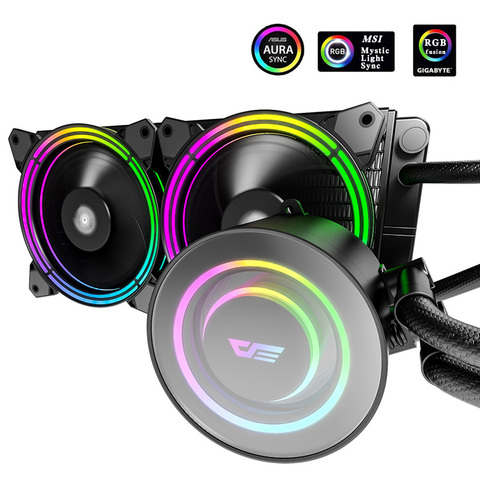 Aigo TR240 PC CPU Cooler Water Cooling Cooler 120mm Fan Rgb Fan 12V Mirror Pump Aura Sync Water Cooler CPU LGA 115X/2011/AM4 ► Photo 1/6