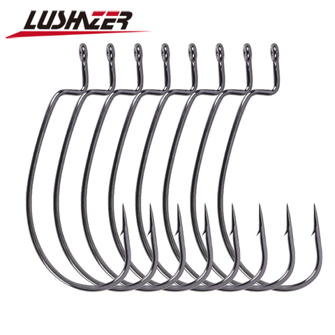 LUSHAZER carbon Steel Fishing Hooks lead jig head 6 Sizes 1# 2# 1/0# 2/0# 3/0# 4/0# anzuelos acero carbono Free Shipping ► Photo 1/6