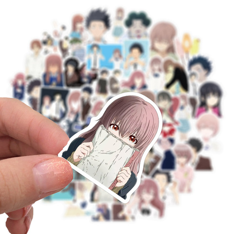 10/50pcs Cartton Anime A Silent Voice Stickers Shape Of Voice Sticker for Laptop Guitar Luggage Fridge Skateboard Classic Toy ► Photo 1/6