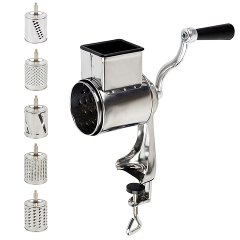 Rotary Grater Food Mills Nut Grinder With 5 Drum Blade for Cheese Grating and Nuts Grinding Vegetable Shredding Fruits Slicer ► Photo 1/6