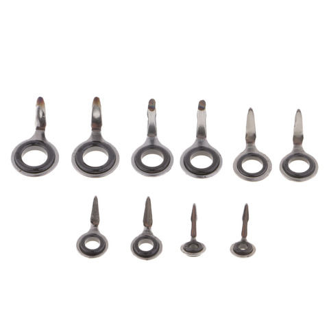 10pcs Fishing Rod Guides Eye Ring Rod Repair Kit 2mm, 3mm, 4mm, 4.5mm, 5mm ► Photo 1/6