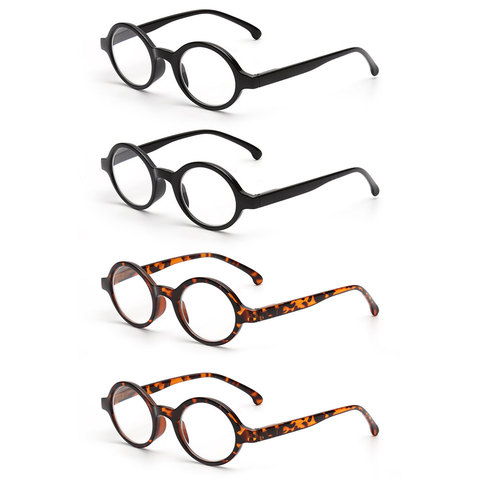 4pcs/set Spring Hinge Round Reading Glasses Men Women Magnifier  Diopter Presbyopic Glasses Reading ► Photo 1/5
