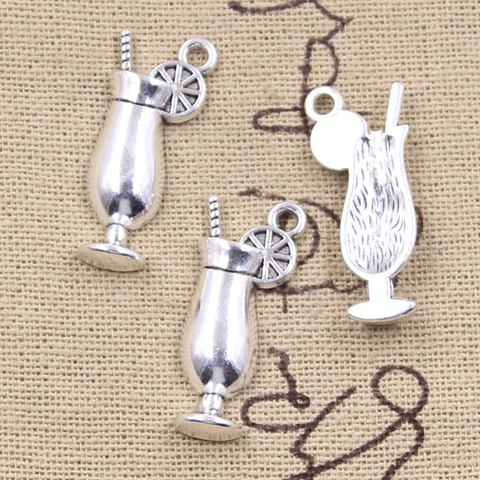 12pcs Charms Lemon Cold Drink 27x11mm Antique Silver Color Pendants DIY Necklace Crafts Making Findings Handmade Tibetan Jewelry ► Photo 1/1