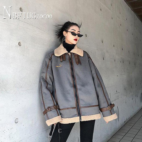 Imitation Lambswool Women Coat 2022 Winter New Korean Loose Locomotive Thick Female Coat ► Photo 1/6