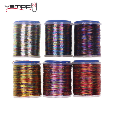 Vampfly 6spools Rainbow Color Fly Tying Tinsel Thread Glittering String for Tying Fly Body Leg Jig Hook Tying Line ► Photo 1/6