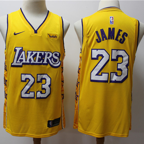 NBA Los Angeles Lakers #23 Lebron James Men's Basketball Jersey