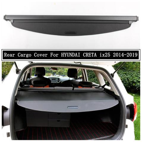 Rear Cargo Cover For HYUNDAI CRETA ix25 2014-2022 Partition Curtain Screen Shade Trunk Security Shield Auto Accessories Black ► Photo 1/5