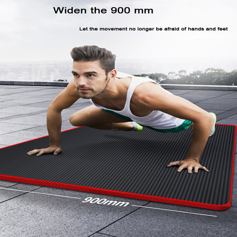 200 * 90 * 1.5cm NBR Yoga Mat Central European Men Fitness Exercise Beginner Yoga Mat Thicken Wide Lengthen Non-slip Sports Home ► Photo 1/6