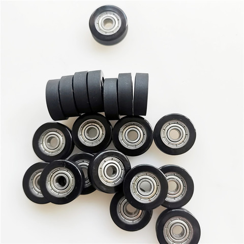 [PU416-5] 10PCS low noise TPU rubber  ball bearing PU rubber TPU soft bearing roller wheel pulley 4*16*5mm ► Photo 1/5