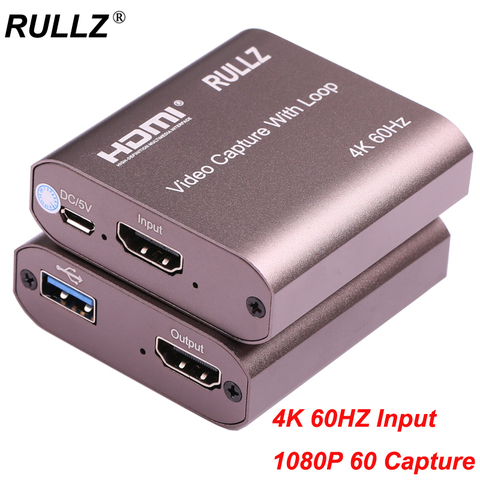 4K 60Hz HDMI Video Capture Card TV Loop 1080P 60FPS Game Recording Plate Live Streaming Box USB 2.0 3.0 Grabber for PS4 Camera ► Photo 1/6