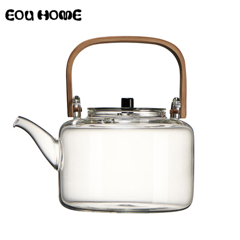 1100ml Glass Teapots Heat-resistant Explosion-proof Boiled Teapot Kung Fu Tea Set Boiled Water Special Bamboo Handle Beam Pot ► Photo 1/6