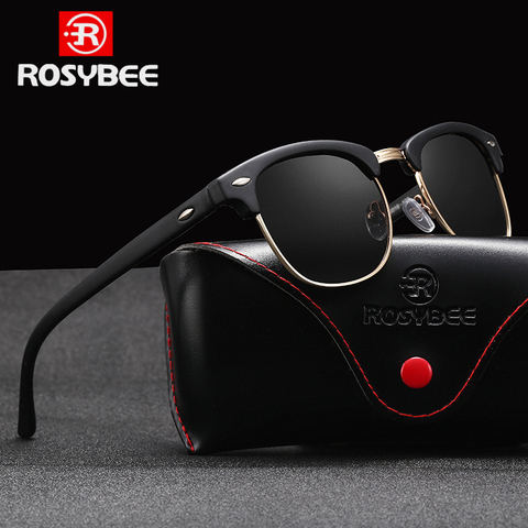 ROSYBEE UV400  Polarized Sunglasses men women Classic cool retro Sun glasses Coating  man Driving Shades fashion male oculos ► Photo 1/6