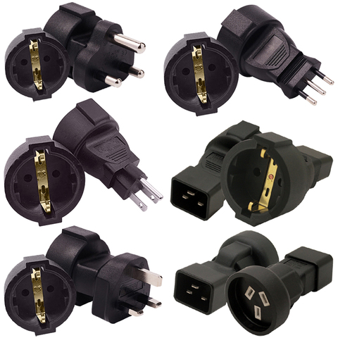 New European German to US UK AU EU plug adapter Italy Switzerland America PDU C13 C14 C20 to US 5-15R 6-15R Convert Power Socket ► Photo 1/6
