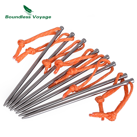 Boundless Voyage Titanium Pegs Heavy Duty Outdoor Camping Tent Accessories Tent Stakes Nail ► Photo 1/6