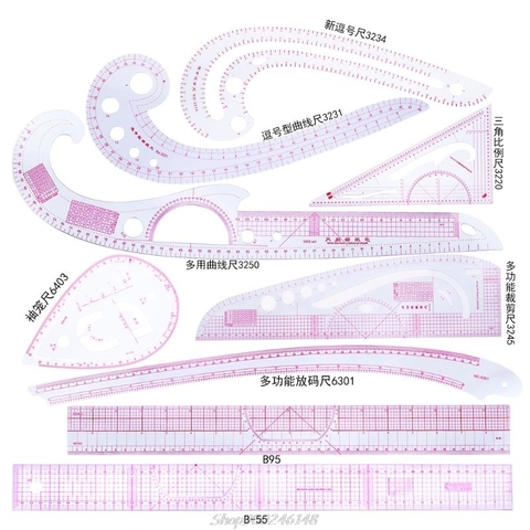 9 Styles Tailor Ruler Sewing Set, French Curve Metric Rulers, Sewing Tools  and