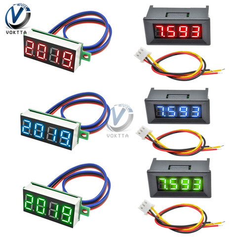 DC 0-100V 4 Bits Mini Digital Voltmeter Digital Display LED Panel 0.36 inch Three Wires Electric Voltage Meter Tester With Shell ► Photo 1/6