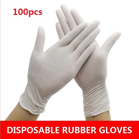Universal Latex Gloves Disposable White Non-Slip Acid Laboratory Rubber Latex Gloves Household Cleaning Disposable 100/50/30PCS ► Photo 1/6