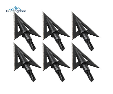 6PCS Sharp Hunting Arrow Heads Broadheads Thread Screw in Archery Arrow Tips Head Points Archery Shooting Steel Black ► Photo 1/6