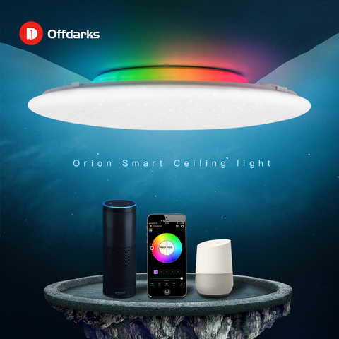 OFFDARKS Smart Modern LED Ceiling Light RGB 48W/60W Dimming Color wifi voice control for living room bedroom kitchen ceiling lam ► Photo 1/6