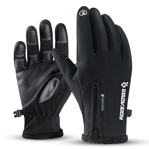 Motorcycle Gloves Moto Gloves Winter Thermal Fleece Lined Winter Water Resistant Touch Screen Non-slip Motorbike Riding Gloves ► Photo 1/6