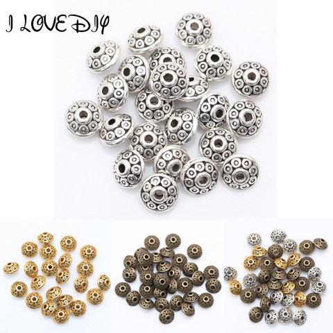 Wholesale 100pcs 6mm Beads Tibetan Silver Beads Antique Metal Gold Cone Pattern Spacer Beads for Jewelry Making ► Photo 1/5