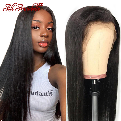Ali Annabelle Brazilian Straight Lace Front Human Hair Wigs 13x4 Lace Frontal Wigs Pre Plucked Hairline Lace Closure Frontal Wig ► Photo 1/6