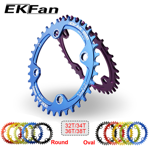 New EKFan 104BCD Bicycle Chainring 32T/34T/36T/38T Round Oval Cycle Chainwheel 7075-T6 MTB Bike Circle Crankset Plate ► Photo 1/6