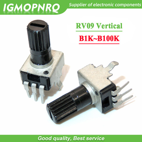 50PCS 0932 potentiometer adjustable resistance Vertical 1K 2K 5K 10K 50K 100K 3PIN Long handle 12.5MM RV09 type B102 B202 B503 ► Photo 1/1