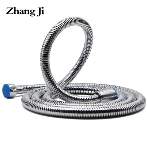 ZhangJi 1.5m 2m Shower Hose Universal Home Hot sale Soft Shower Pipe Silver Color Common Flexible Shower Hose+Holder ► Photo 1/6