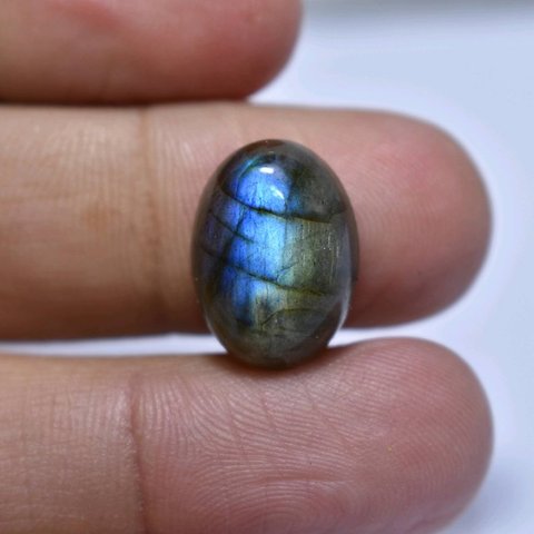 Wholesale 2pcs/pack,Strong Blue Flash Labradorite 14x19mm Oval Cabochon Beads Pendant Ring Face ► Photo 1/6
